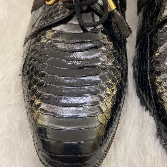 Giorgio Brutini,Men’s,Black,Snake Skin and Leather Dress Shoes. Size-7 1/2. - Picture 8 of 10
